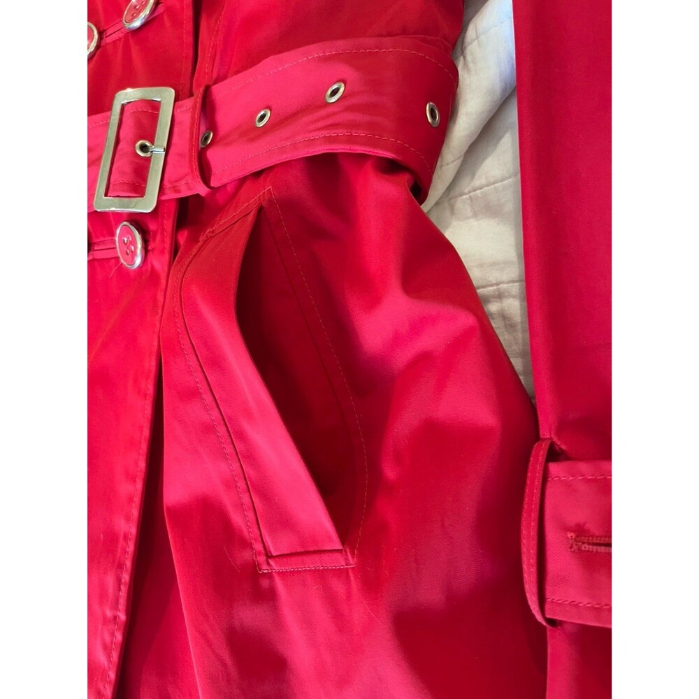 Covington Women’s Raincoat Size L Red Classic Trench Style BNW/Out Tags - Picture 7 of 11